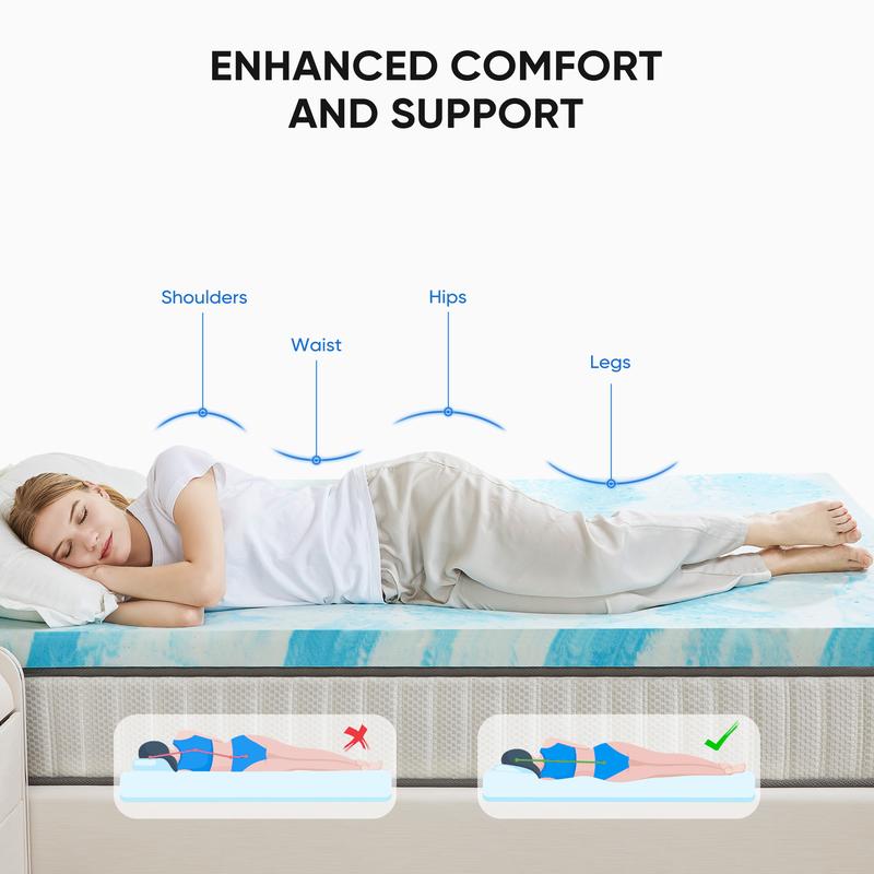 Cooling Gel Memory Foam Topper